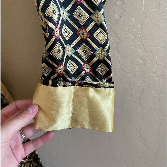 New Vintage Victoria's Secret Gold Regency Satin Wrap Kimono Robe - Picture 2 of 7